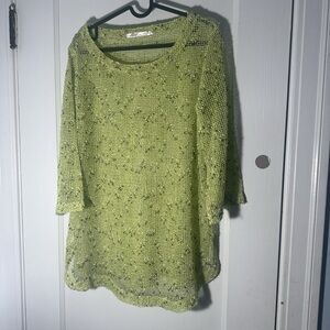 Lulu-B Green Textured Women's Blouse